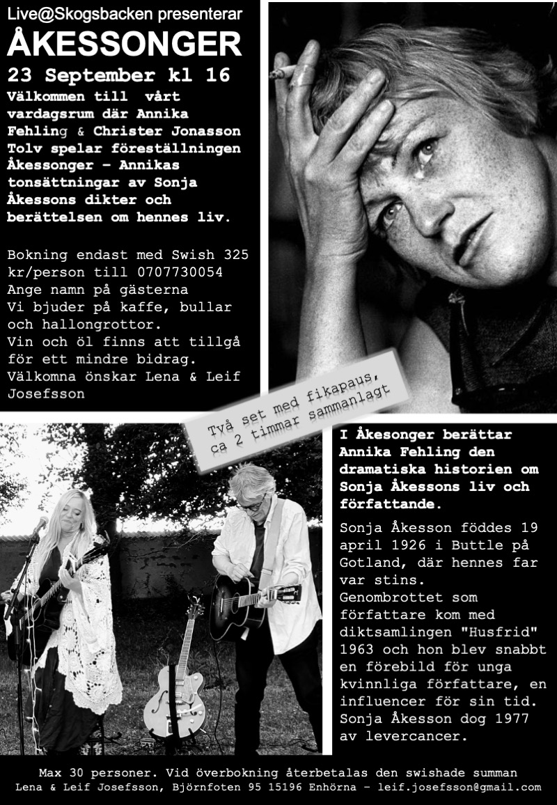Affisch: Annika Fehling Åkesonger, 23 september 2023