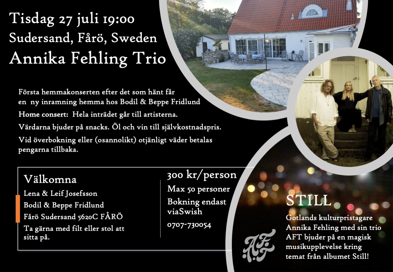Affisch: AFT – Annika Fehling Trio, 27 juli 2021